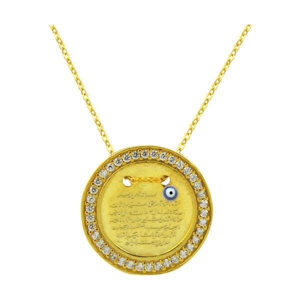 zirkon taşlı yaldızlı ayetel kürsü plaka SGTL1710