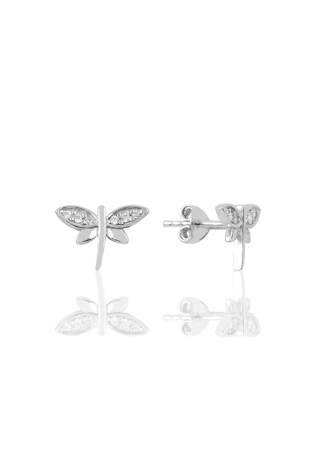 Gümüş zirkon taşlı yusufçuk modeli küpe SGTL9985RODAJ