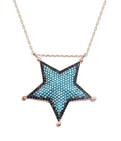 buyuk boy taşlı star kolye kolye4703