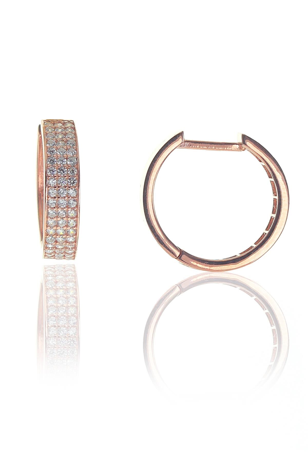 Gümüş zirkon taşlı tamtur halka küpe SGTL8658