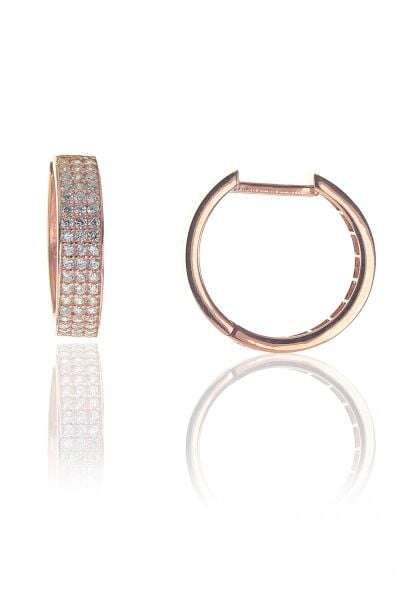 Gümüş zirkon taşlı tamtur halka küpe SGTL8658