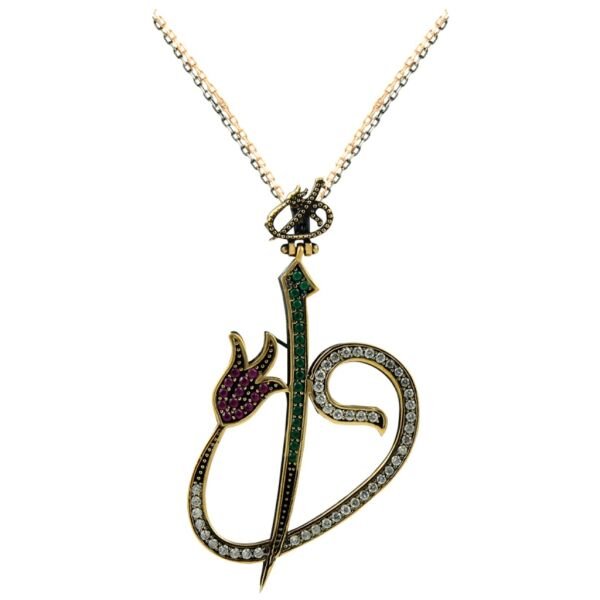 Otantik vav ve elif harfi kolye SGTL1713