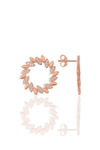 Gümüş zirkon taşlı güneş modeli küpe SGTL9477