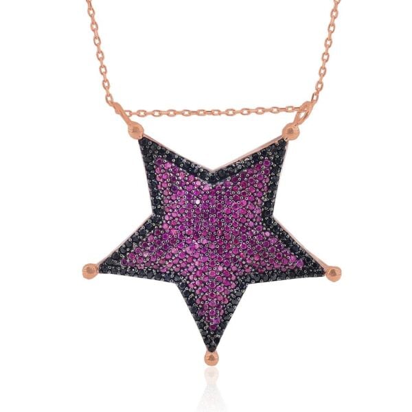 buyuk boy taşlı star kolye SGTL3275