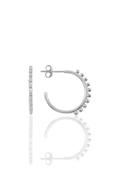Gümüş 21 mm çapında toplu halka yarım halka küpe SGTL9989RODAJ