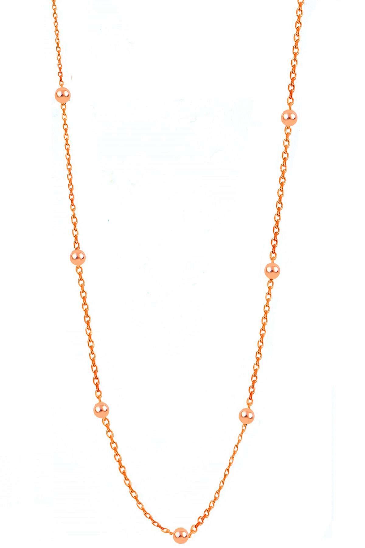 Gümüş rose 60 cm top top zincir SGTL11133ROSE
