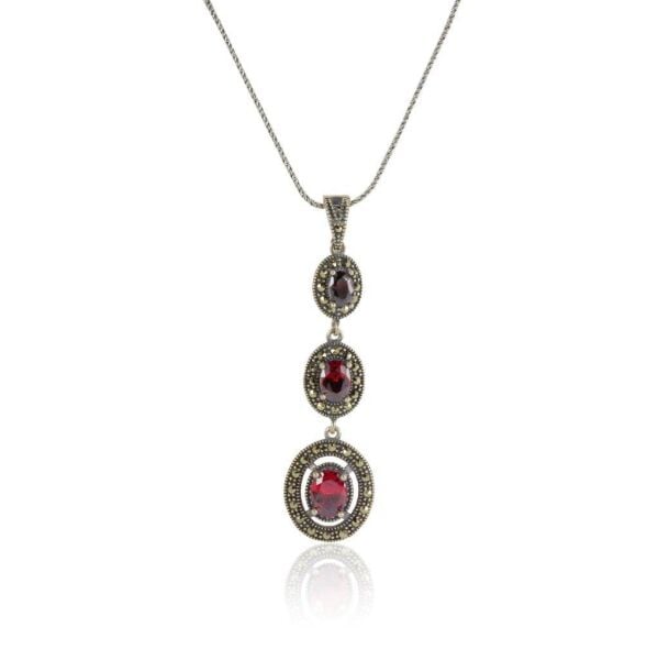 markazit ve granat taşlı ikili set SGTL4586