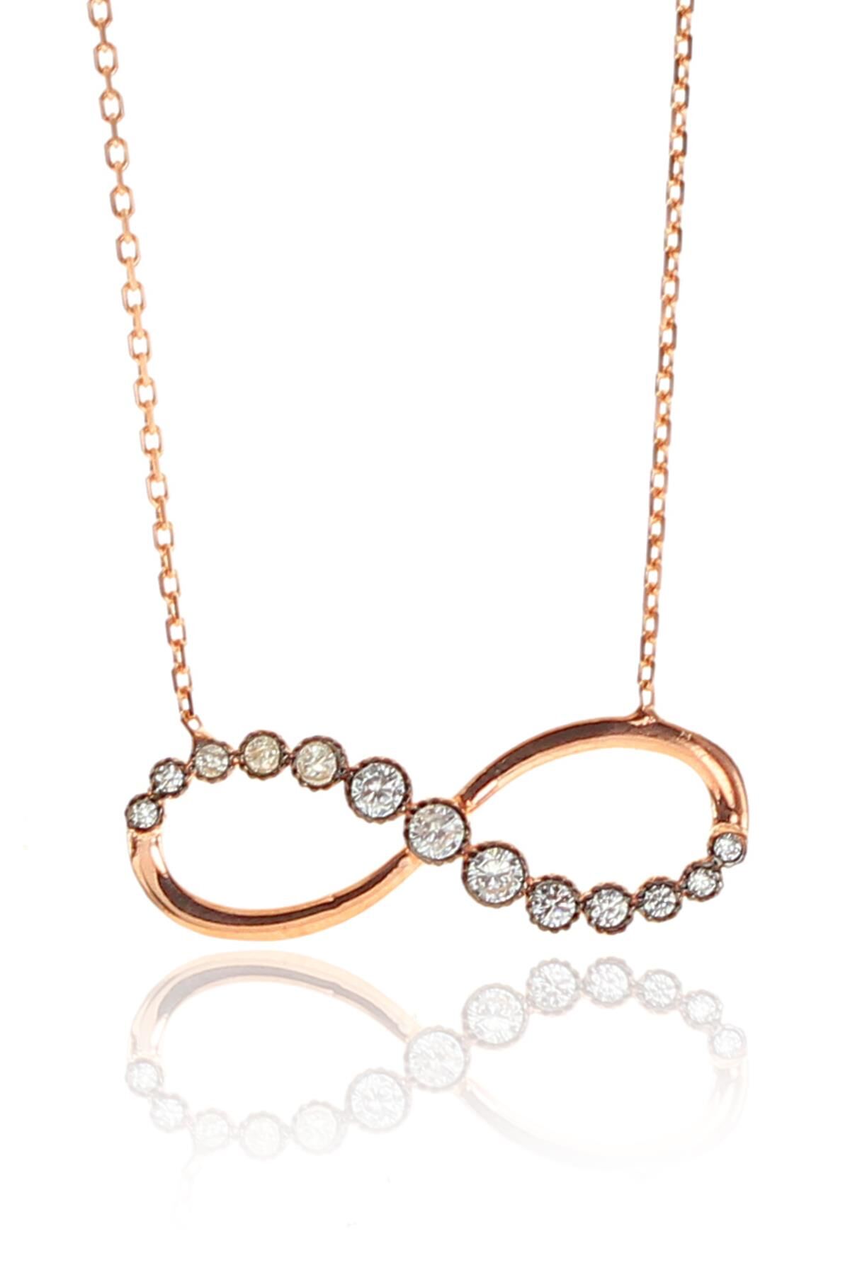 Gümüş elmas montürlü sonsuzluk kolyesi SGTL9314