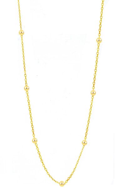 Gümüş altın yaldızlı 60 cm top top zincir SGTL11133GOLD
