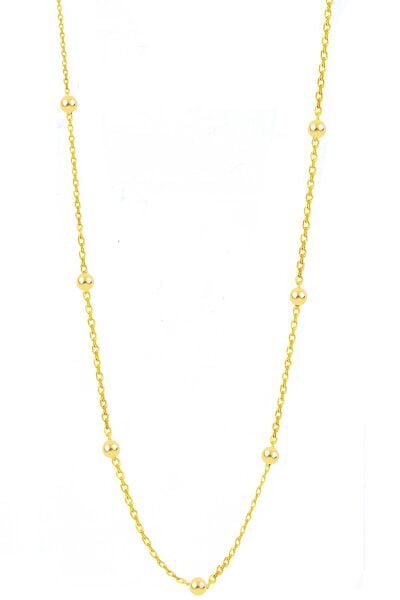 Gümüş altın yaldızlı 60 cm top top zincir SGTL11133GOLD