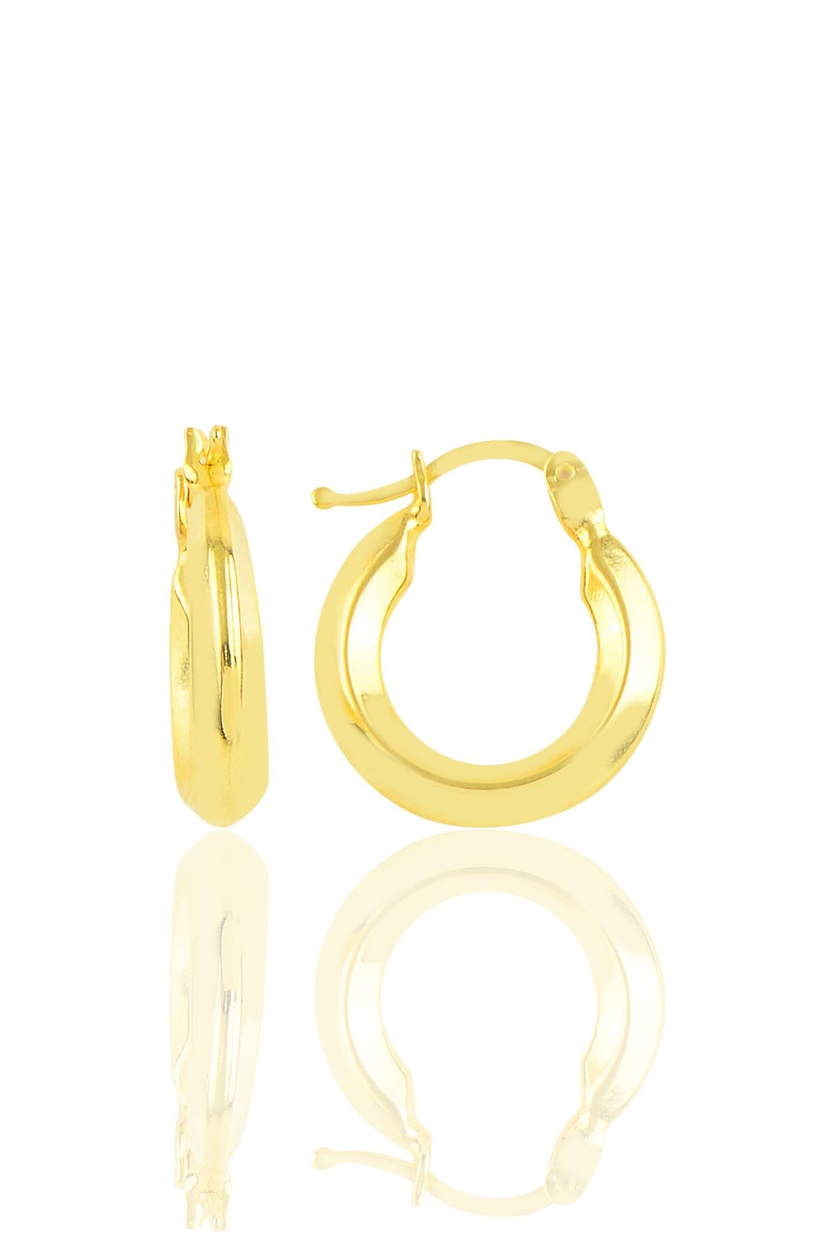 Gümüş altın yaldızlı gümüş şarnel halka küpe SGTL10706GOLD