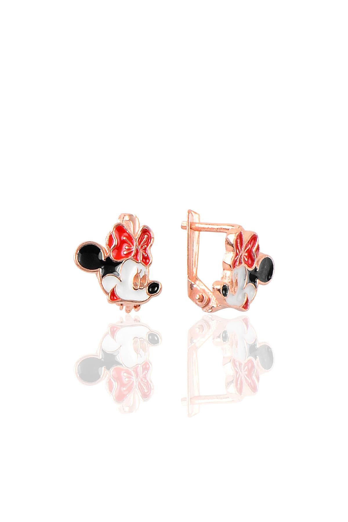 Gümüş mineli micckey mouse küpe SGTL9233
