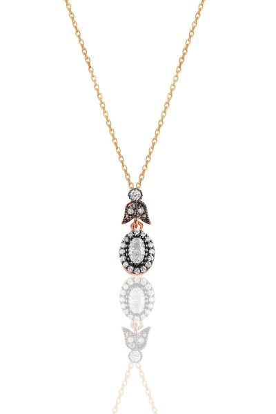 Gümüş rose elmas montürlü kolye… SGTL11470ROSE