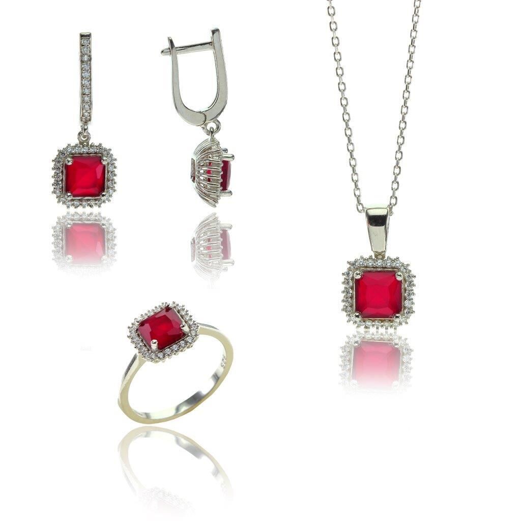 Pırlanta modeli kare üçlü set SGTL7896