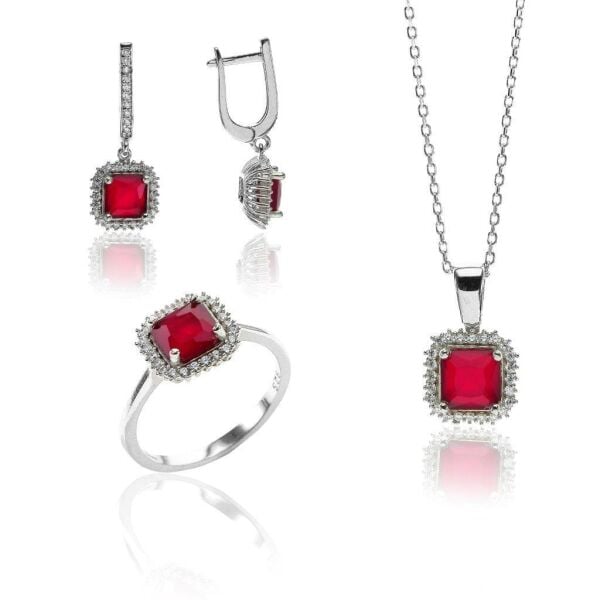 Pırlanta modeli kare üçlü set SGTL7896