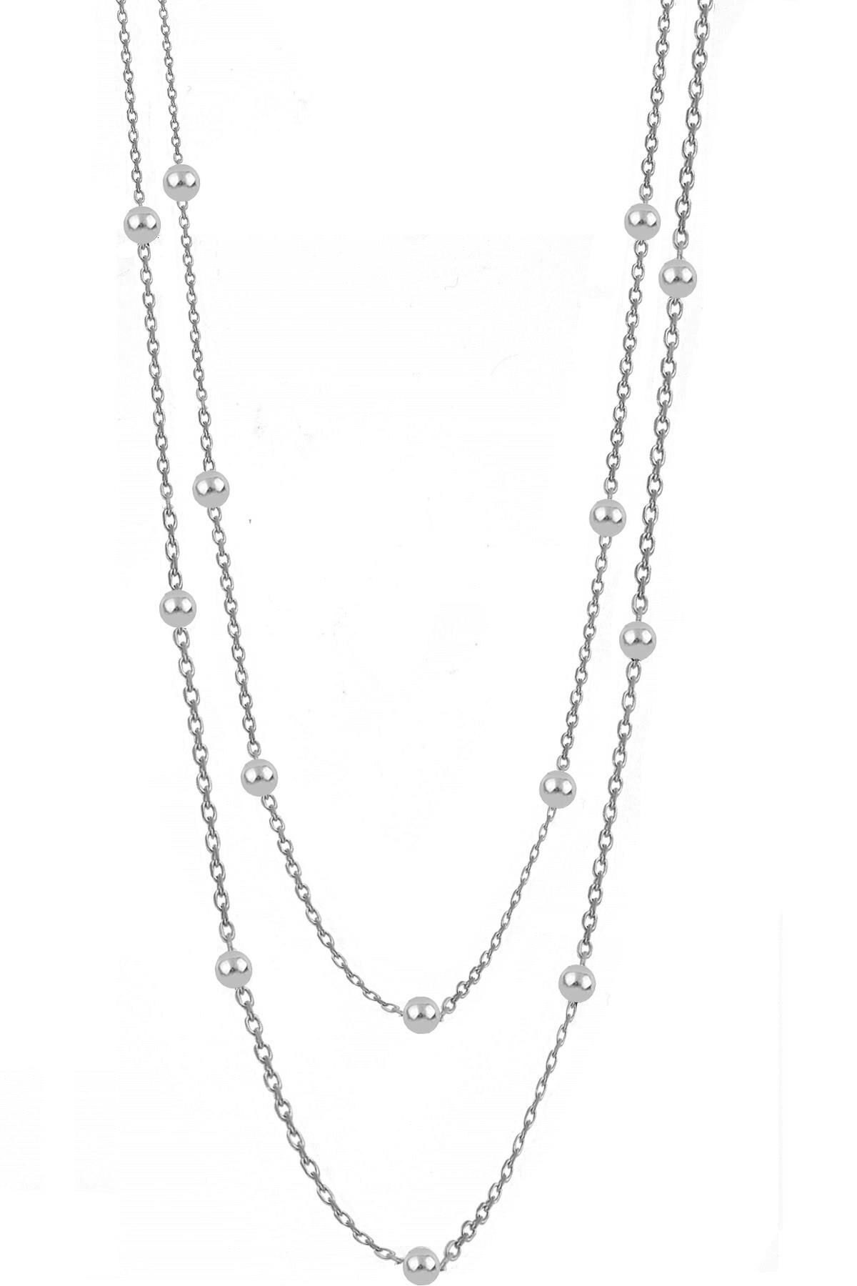 Gümüş  100 cm top top zincir SGTL11132RODAJ