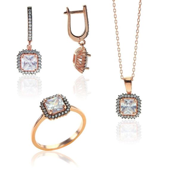 Pırlanta modeli kare üçlü set SGTL7897