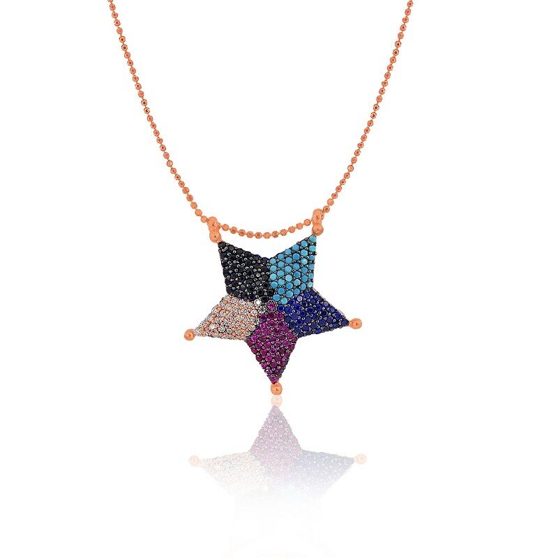 taşlı star kolye SGTL3014