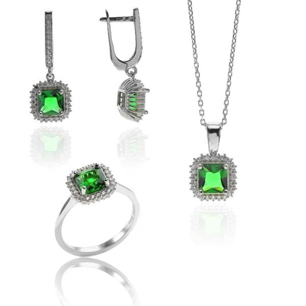 Pırlanta modeli kare üçlü set SGTL7899