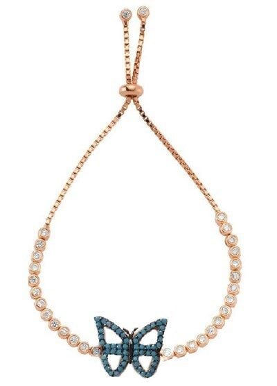 nano turkuaz taşlı kelebek asansörlü bileklik bileklik6718