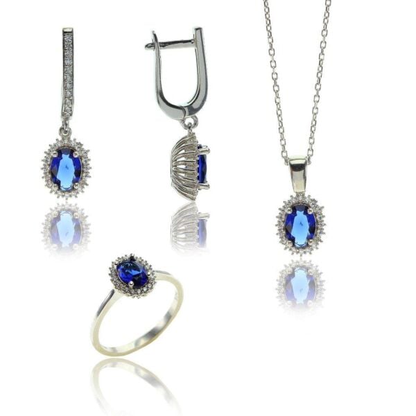 Pırlanta modeli oval üçlü set SGTL7904