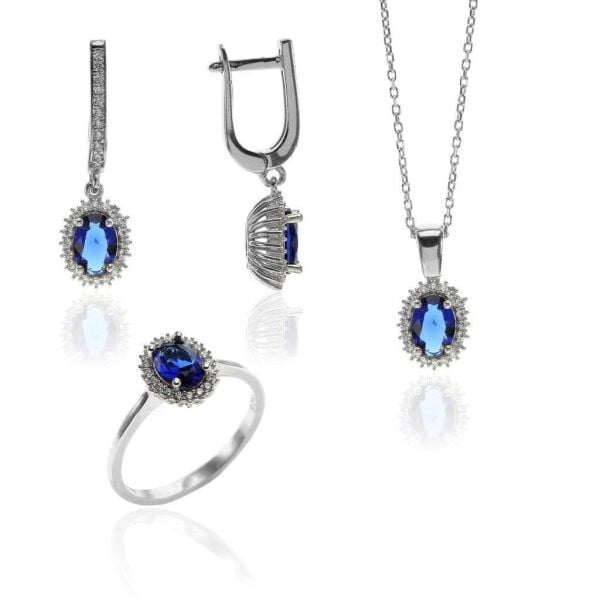 Pırlanta modeli oval üçlü set SGTL7904