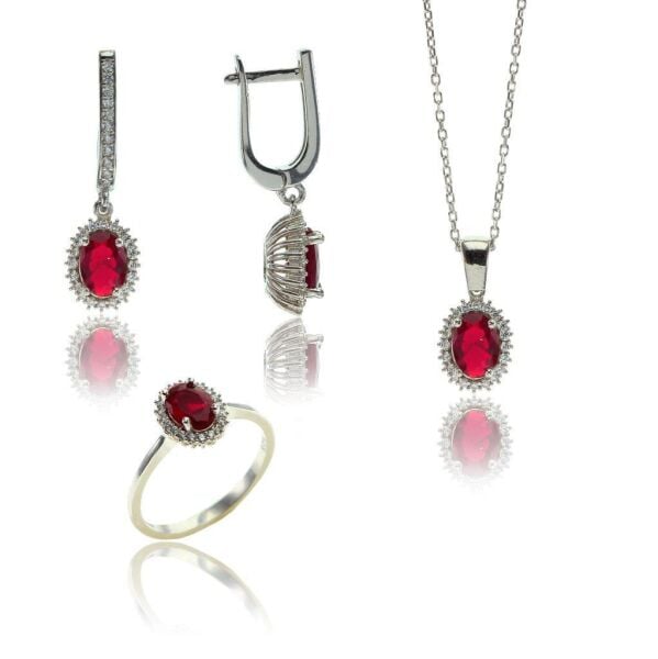 Pırlanta modeli oval üçlü set SGTL7905