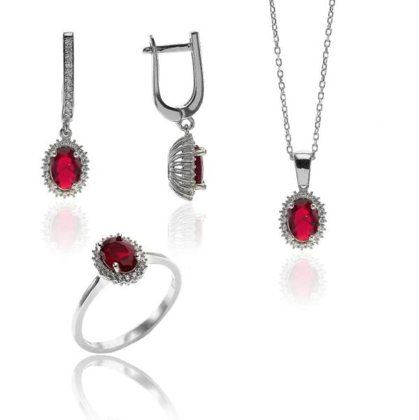 Pırlanta modeli oval üçlü set SGTL7905