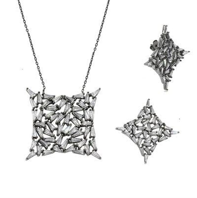 baget taşlı modern tasarımlı ikili set set8231