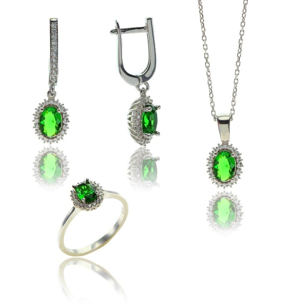 Pırlanta modeli oval üçlü set SGTL7906