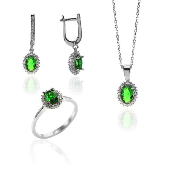 Pırlanta modeli oval üçlü set SGTL7906