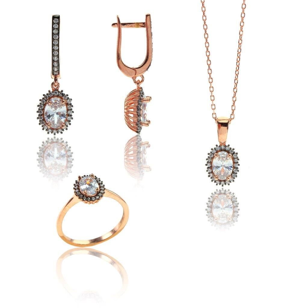 Pırlanta modeli oval üçlü set SGTL7907