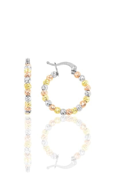 Gümüş  dorica halka küpe Renkli