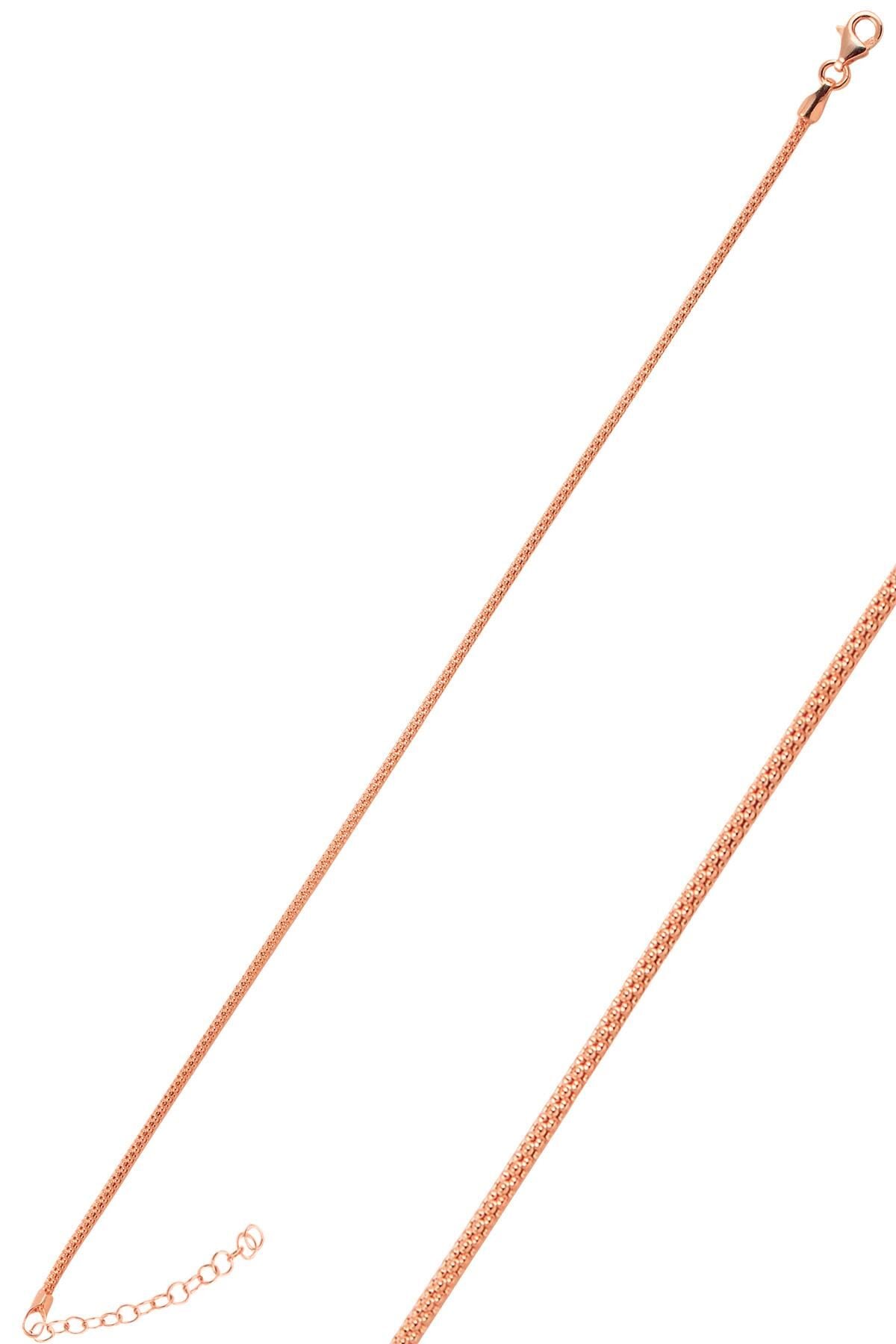 Gümüş rose popcorn zincir bileklik SGTL12573ROSE