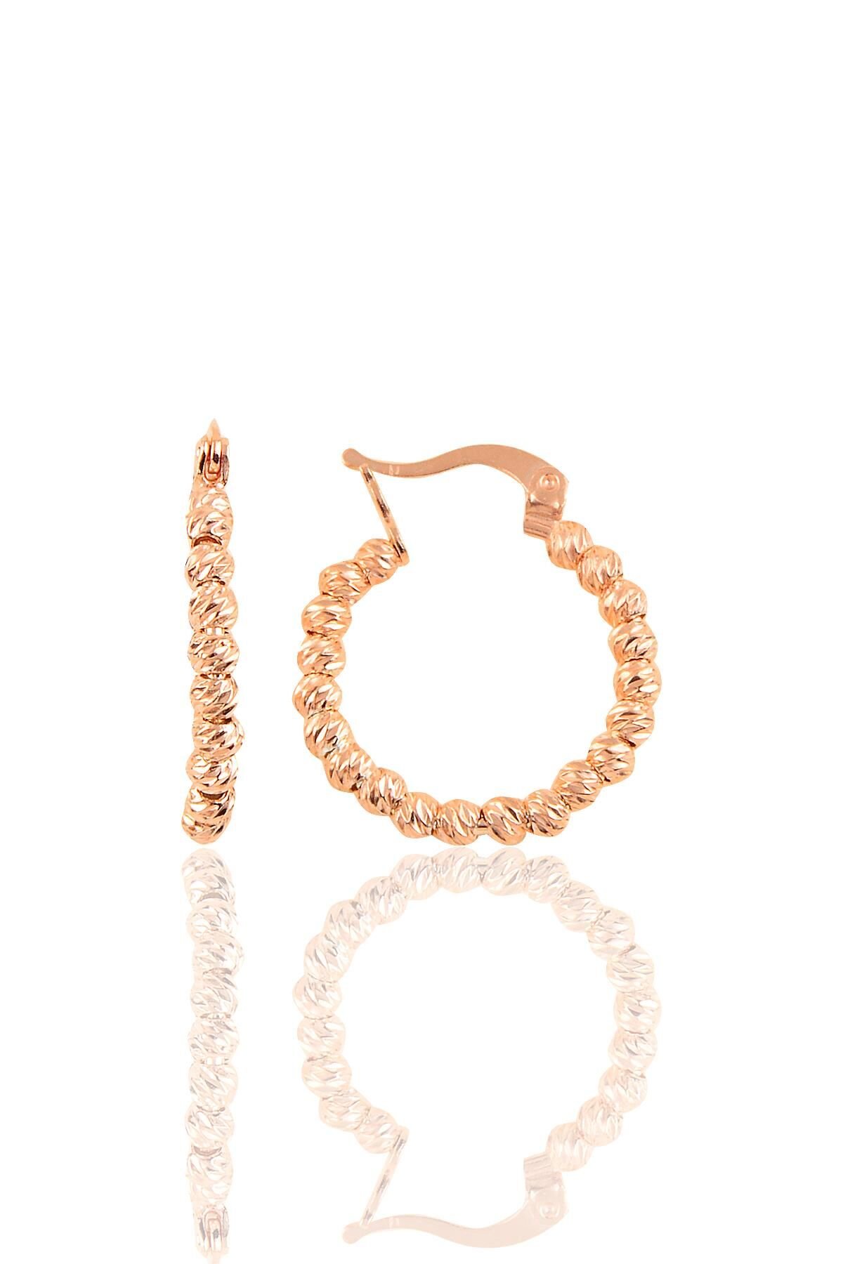 Gümüş  dorica halka küpe Rose