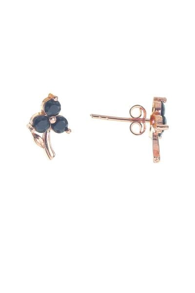 Gümüş onix taşlı minik çiçek küpe SGTL8680