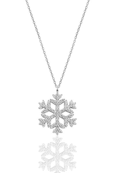 Gümüş rodyumlu gümüş kar tanesi kolye SGTL10713RODAJ