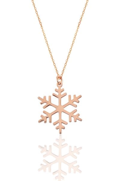 Gümüş rose kar tanesi kolye  SGTL11122ROSE
