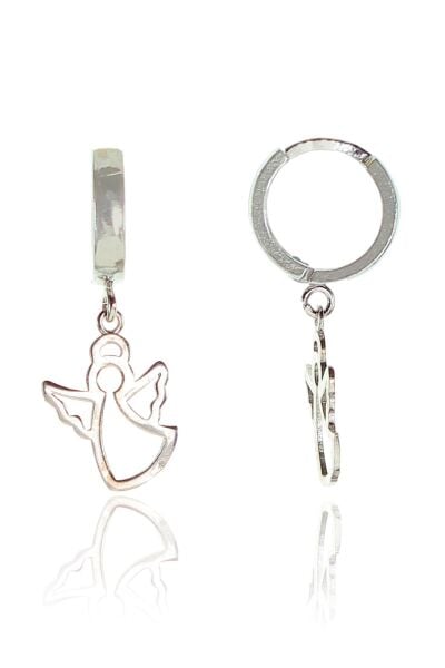 Gümüş kanat modeli halkalı küpe SGTL9349