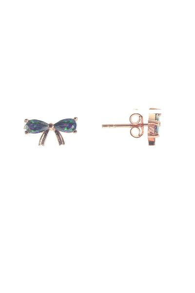 Gümüş mistik taşlı minik fiyonk küpe SGTL8686