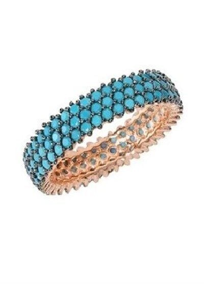 Nano turkuaz taşlı tamtur yüzük yuzuk8147