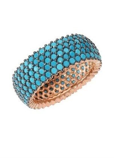 Nano turkuaz taşlı tamtur yüzük yuzuk8146