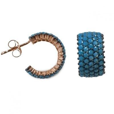 nano turkuaz taşlı halka küpe kupe8360