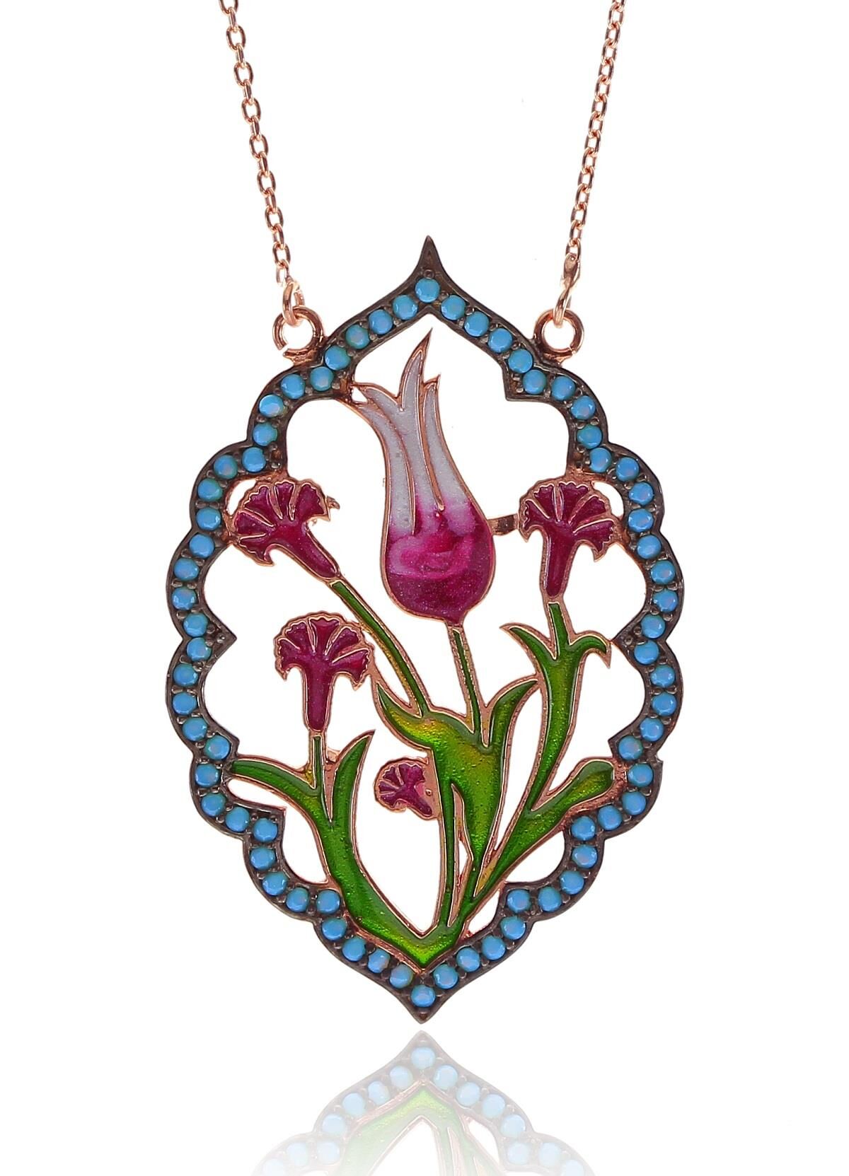 Osmanlı laleleri kolye SGTL8090