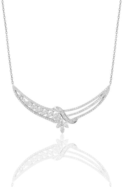 Gümüş rodyumlu  pırlanta modeli beyaz altın görünümlü kolye küpe ve yüzük seti SGTL10945