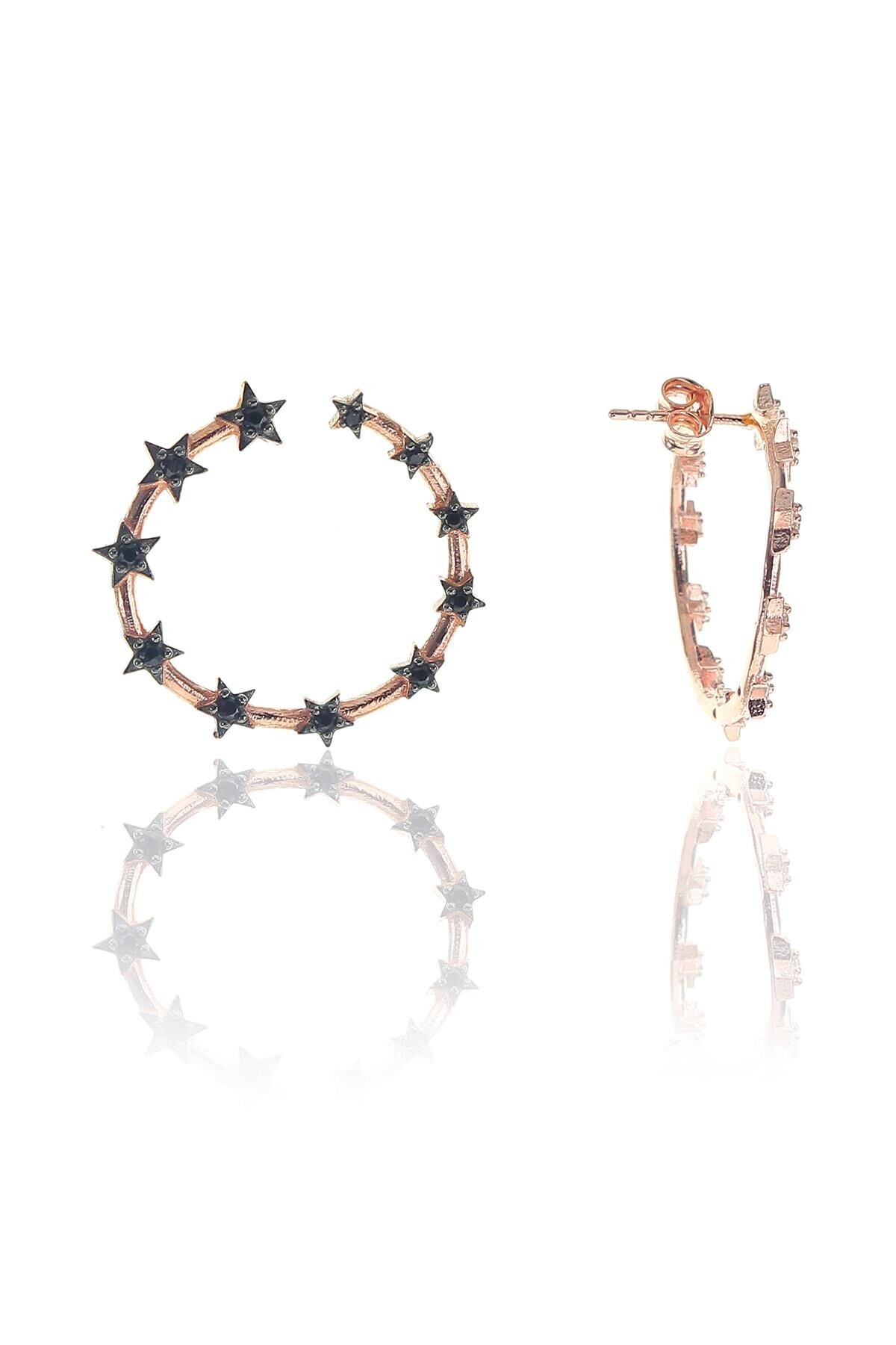 Gümüş halkalı yıldızlar küpesi SGTL8707