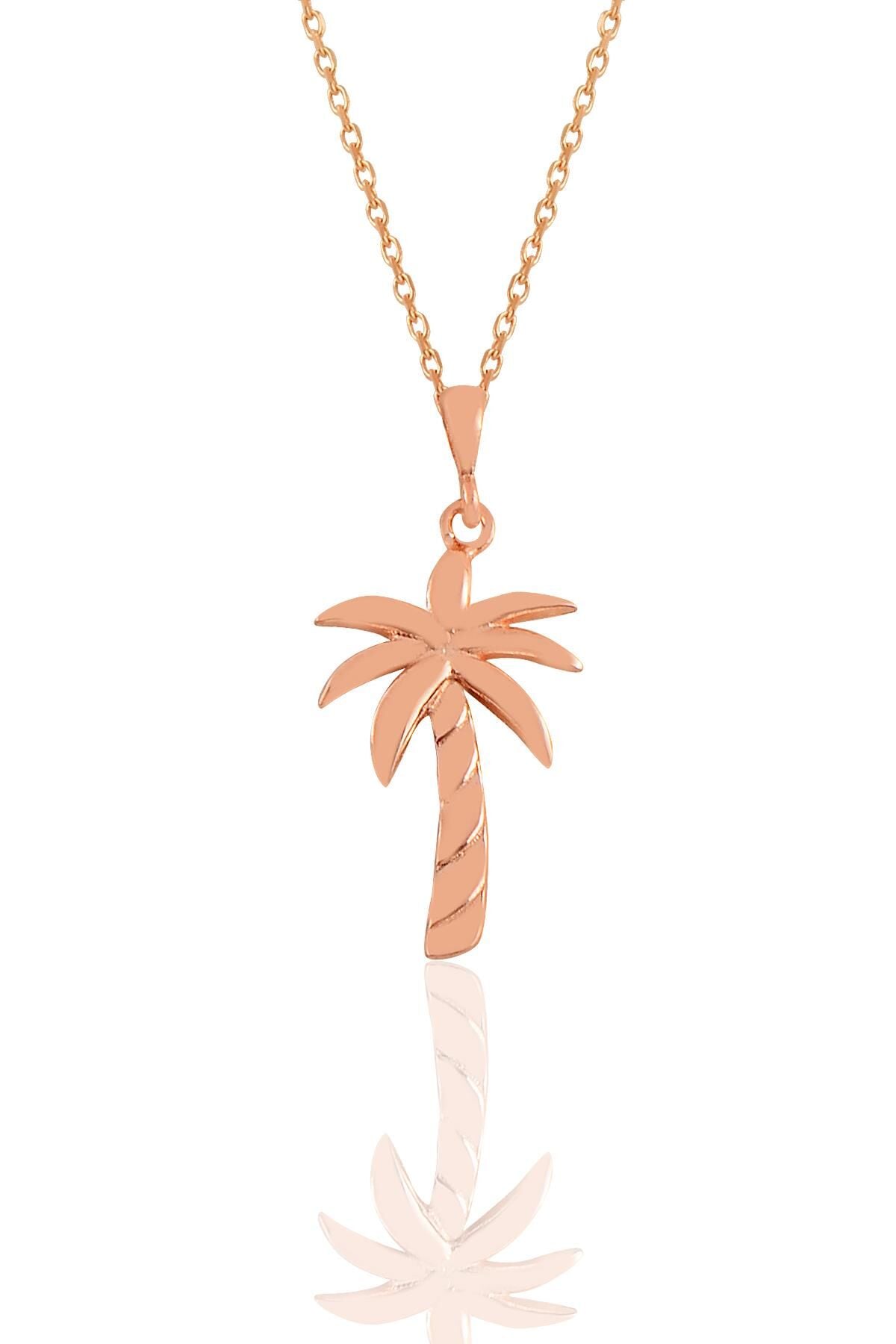 Gümüş rose palmiye kolye SGTL11116ROSE