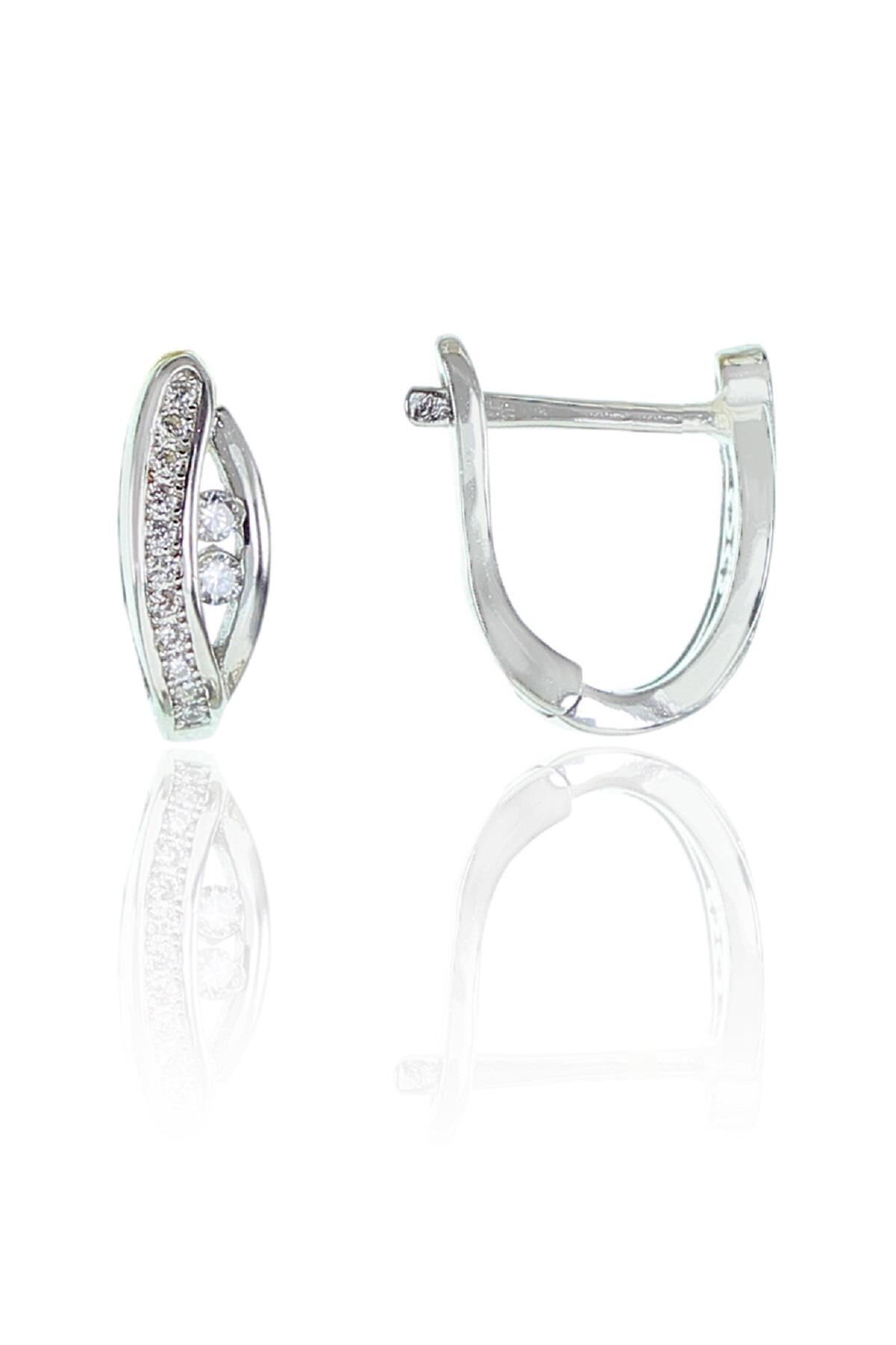 Gümüş zirkon taşlı j küpe SGTL9360