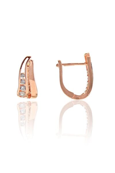 Gümüş rose zirkon taşlı j küpe SGTL9361