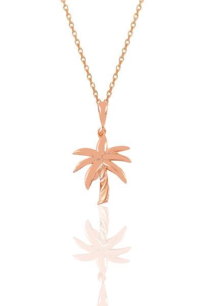 Gümüş rose palmiye kolye SGTL11114ROSE